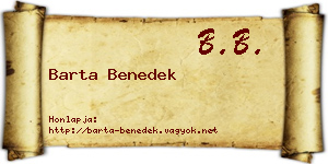 Barta Benedek névjegykártya