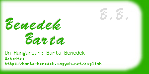 benedek barta business card